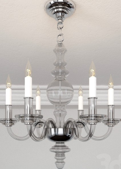 VISUAL COMFORT CHC1155CGPN E. F. CHAPMAN GEORGE II SMALL CHANDELIER IN CRYSTAL WITH POLISHED NICKEL