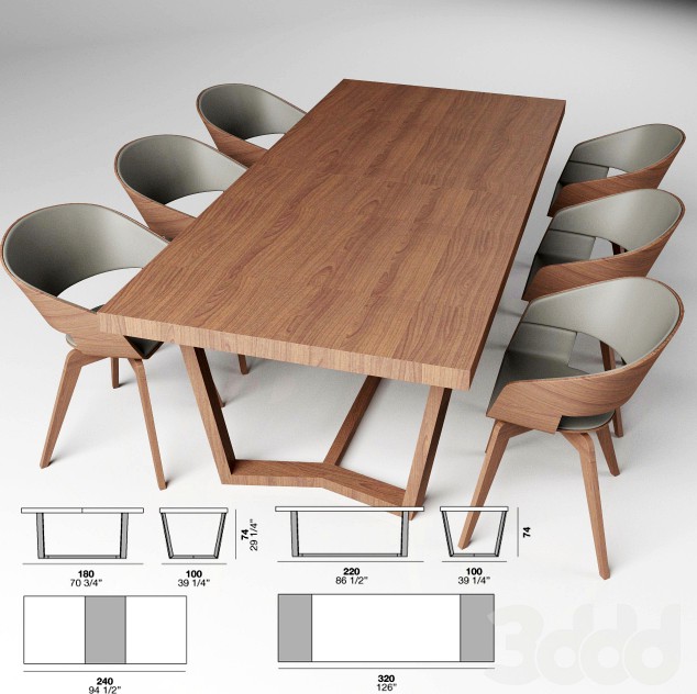 Стол + стул ( Alf -CARTESIO 2.0+COSTANZA)