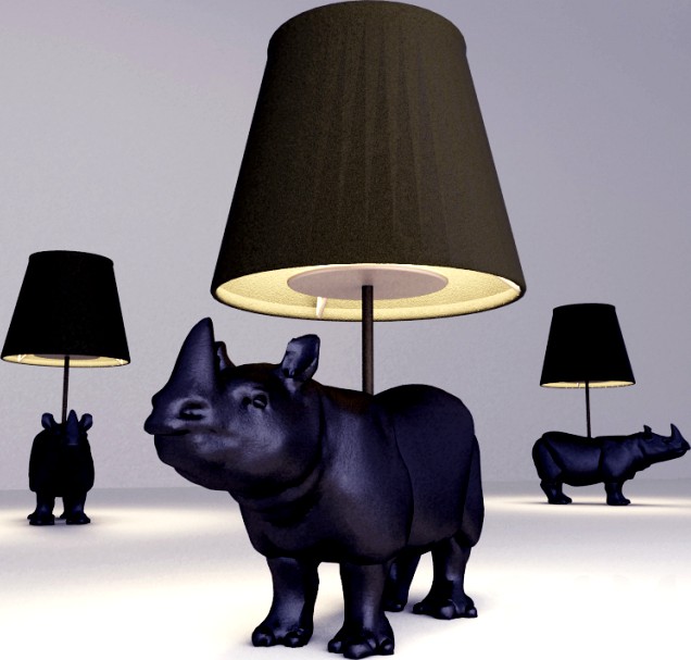светильник носорог