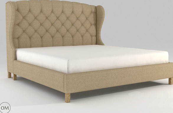 Meridian wing king size bed 5004K Beige