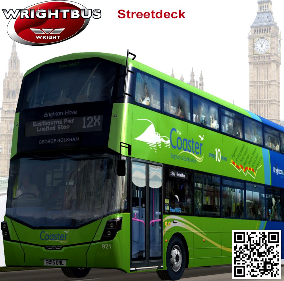 Wrightbus Streetdeck Coaster Green livery3d model