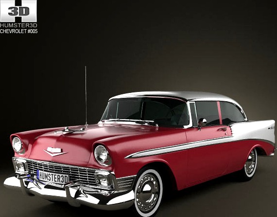 3D model of Chevrolet BelAir 2-door hardtop 1956