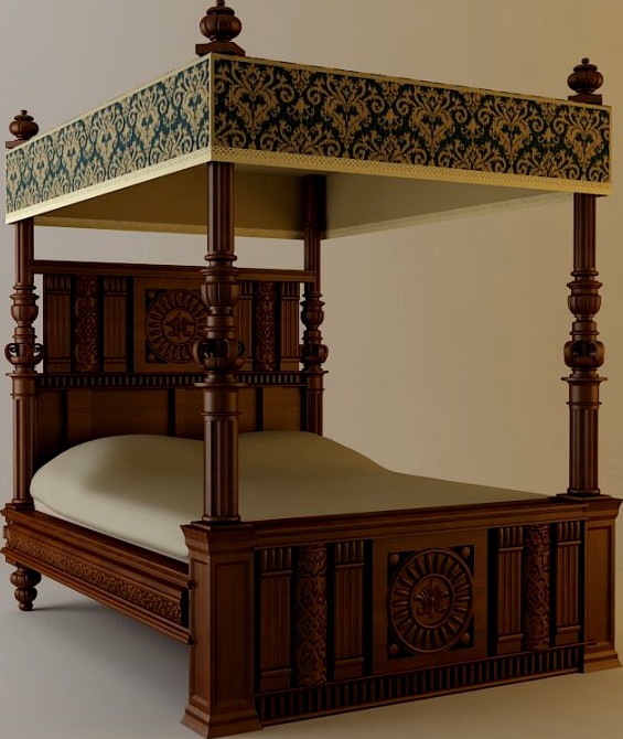 Antique Canopy Bed3d model