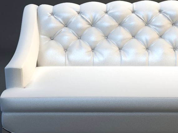 White Sofa Tufted Back3d model