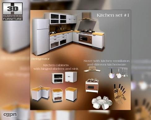Kitchen set3d model