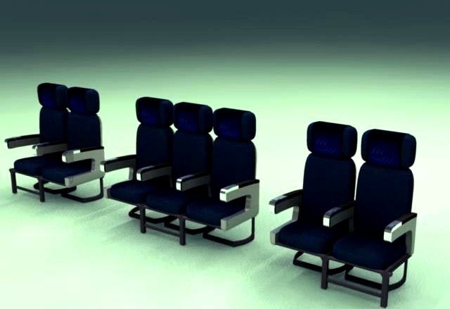 Airliner Coach Class Seats3d model