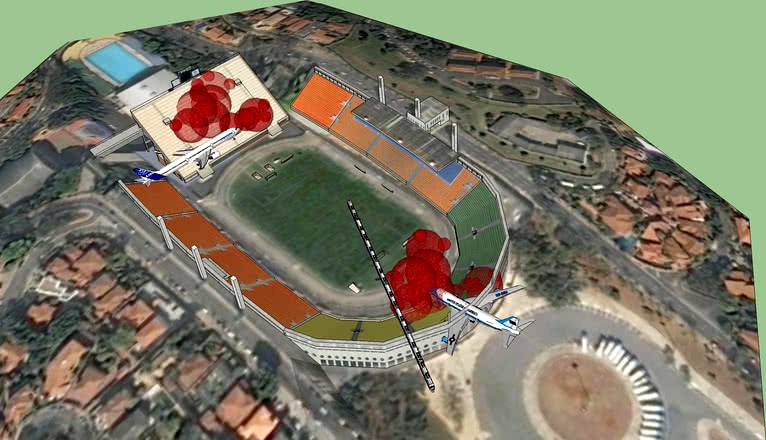 stadium exploding