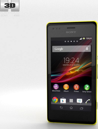 3D model of Sony Xperia M Yellow