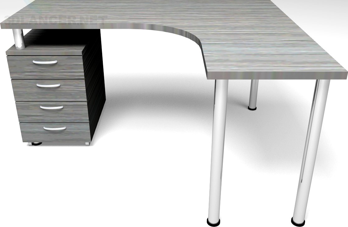 3D Model Angular table 750-1500-1300