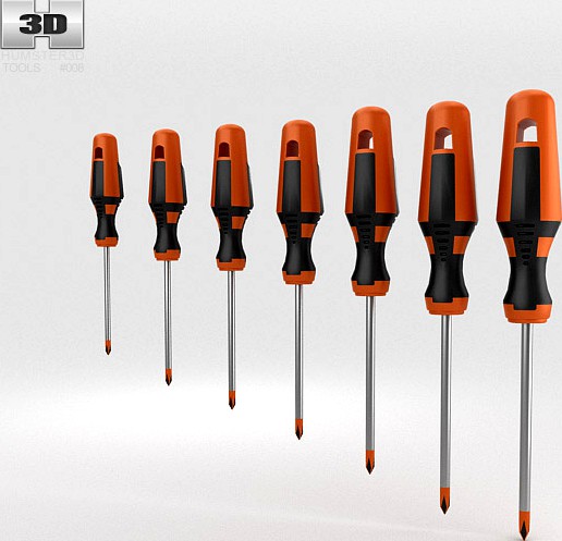 3D model of Screwdriver Set