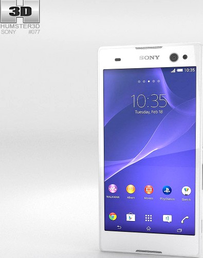 3D model of Sony Xperia C3 White