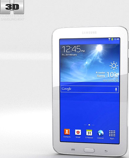 3D model of Samsung Galaxy Tab 3 Lite White