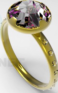 3D Model Ring with stone 2