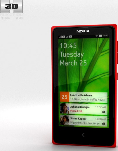 3D model of Nokia X Red