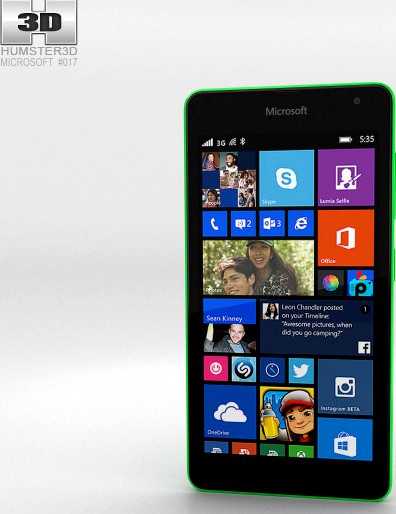 3D model of Microsoft Lumia 535 Green