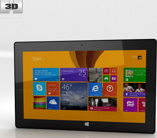 3D model of Microsoft Surface Pro 2