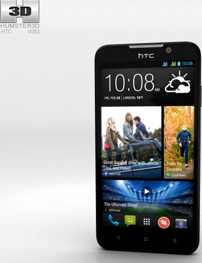 3D model of HTC Desire 516 Black