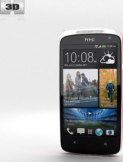 3D model of HTC Desire 500 Passion Red