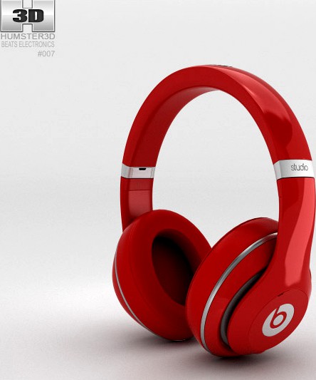 3D model of Beats by Dr. Dre Studio Over-Ear Headphones Red