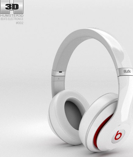 3D model of Beats by Dr. Dre Studio Over-Ear Headphones White
