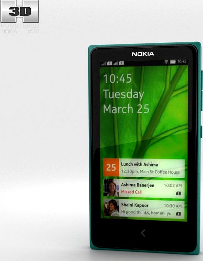 3D model of Nokia X Green