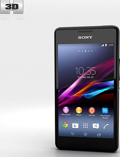 3D model of Sony Xperia E1 Black