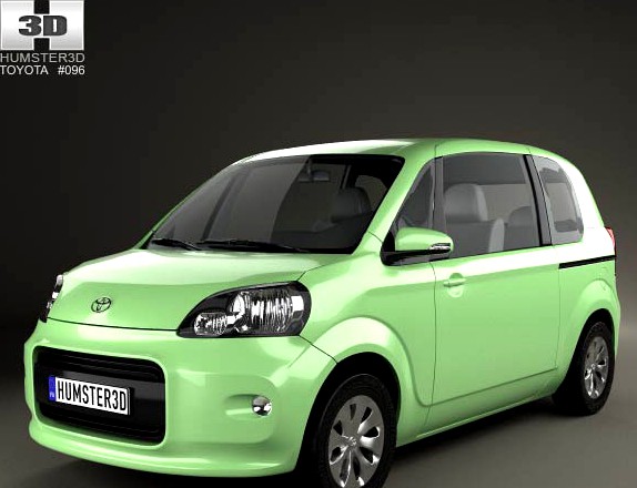 3D model of Toyota Porte 3-door hatchback 2012