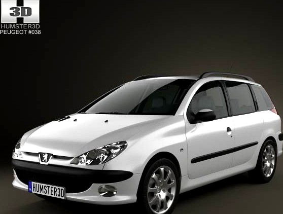 3D model of Peugeot 206 SW 2005