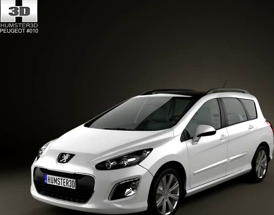 3D model of Peugeot 308 SW 2012