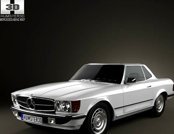 3D model of Mercedes-Benz SL-Class R107 coupe 1972