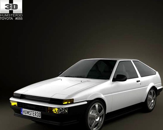 3D model of Toyota Sprinter Trueno AE86 3-door 1985