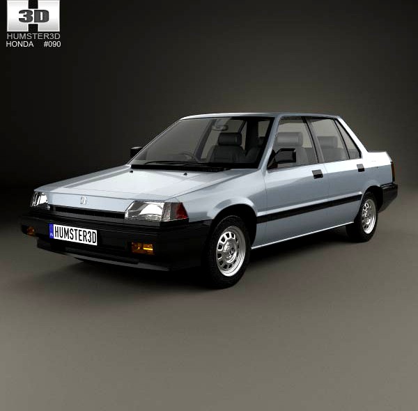 3D model of Honda Civic sedan 1983