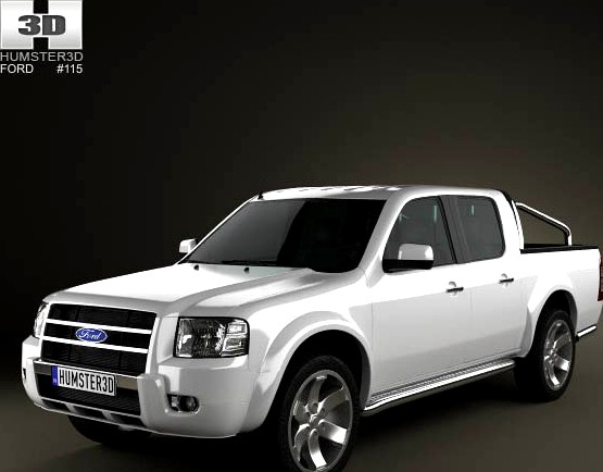 3D model of Ford Ranger Double Cab 2003