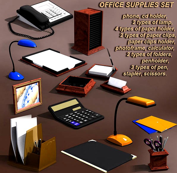 3D model of Office Supplies Set