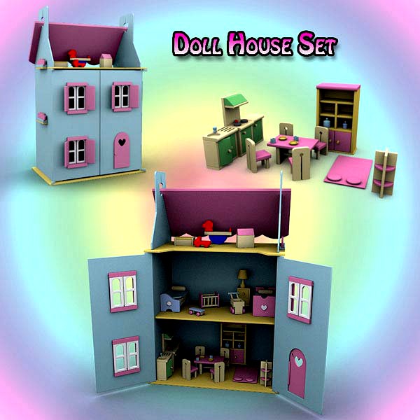 3D model of Doll House Set 01