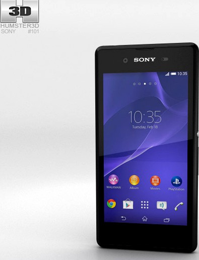 3D model of Sony Xperia E3 Black