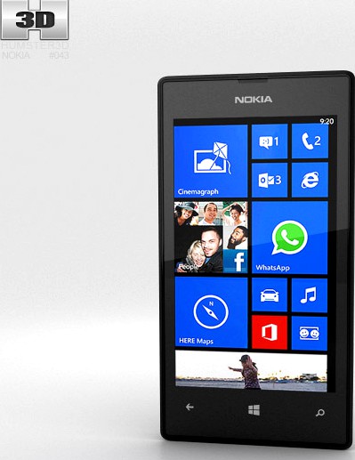 3D model of Nokia Lumia 525 Black