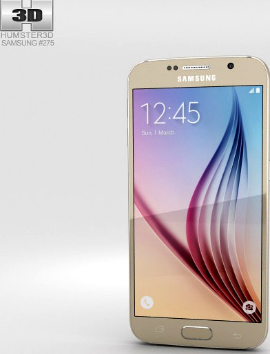 3D model of Samsung Galaxy S6 Gold Platinum