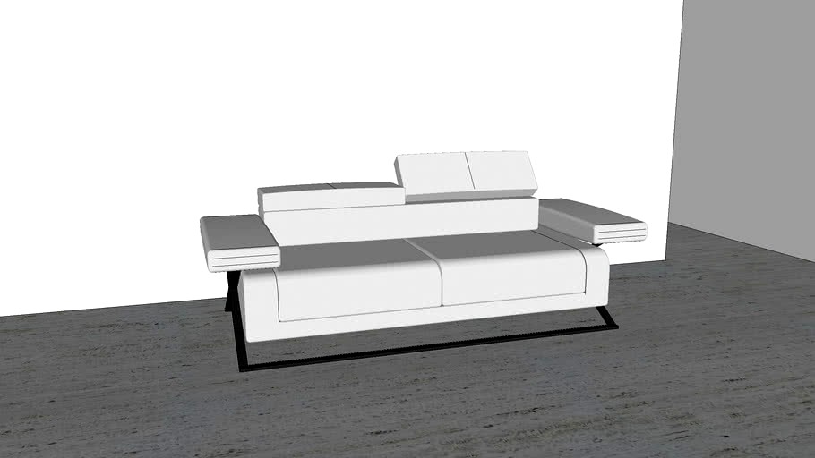 Modern White Leather Sofa