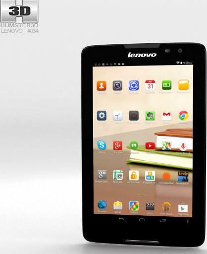 3D model of Lenovo Tab A8 White