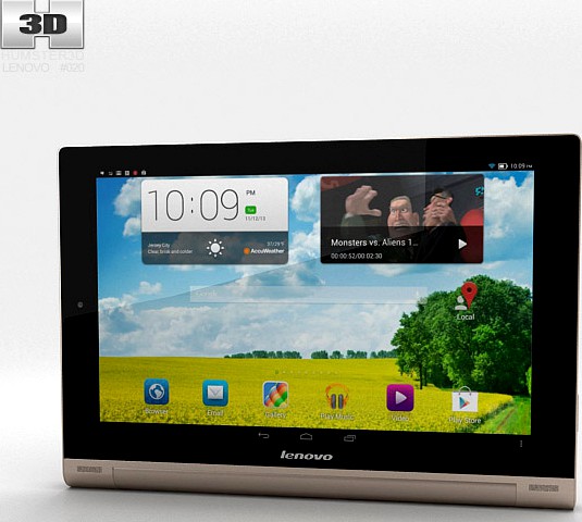 3D model of Lenovo Yoga Tablet 10 HD+ Champagne Gold