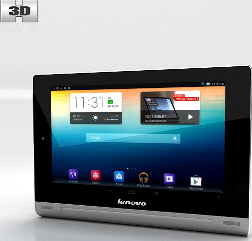 3D model of Lenovo Yoga Tablet 10