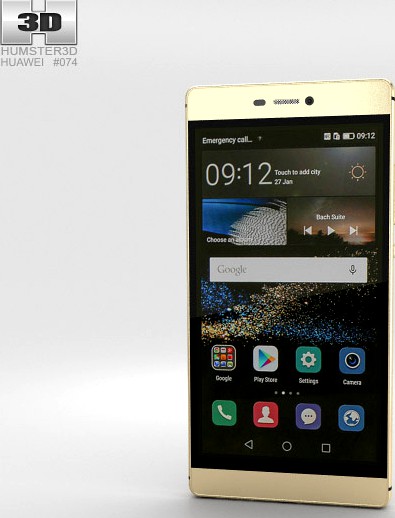 3D model of Huawei P8 Prestige Gold