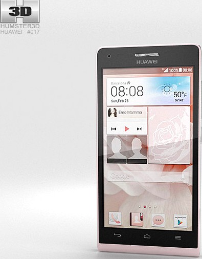 3D model of Huawei Ascend G6 Pink