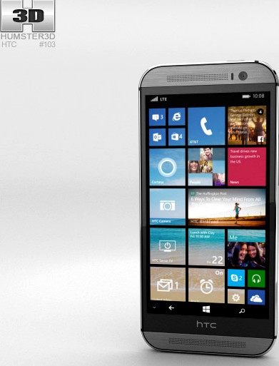 3D model of HTC One (M8) Windows Phone Gunmetal Gray