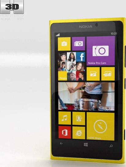 3D model of Nokia Lumia 1020 Yellow