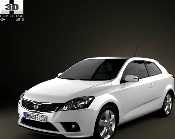 3D model of Kia Pro Ceed 3-door hatchback 2011