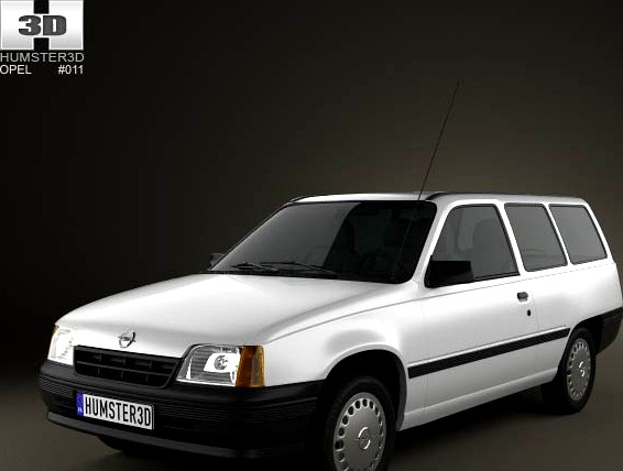 3D model of Opel Kadett E Caravan 3-door 1984-1991