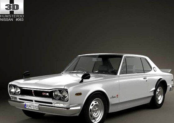 3D model of Nissan Skyline (C10) GT-R Coupe 1970