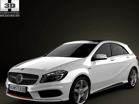 3D model of Mercedes-Benz A-class with HQ interior 2013